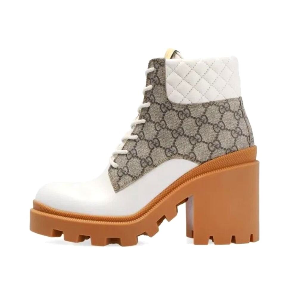 NEW Gucci GG Supreme Leather Ankle Boots 659691 UC810 Size 37.5 | US 7.5 - Picture 3 of 16